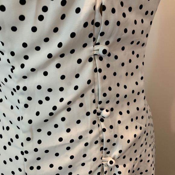 NWOT White Polka Dot Button Maxi Dress - Picture 2 of 6